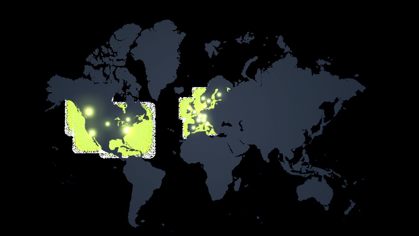 Gradient map with US and EUR landmarks