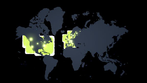 Gradient map with US and EUR landmarks